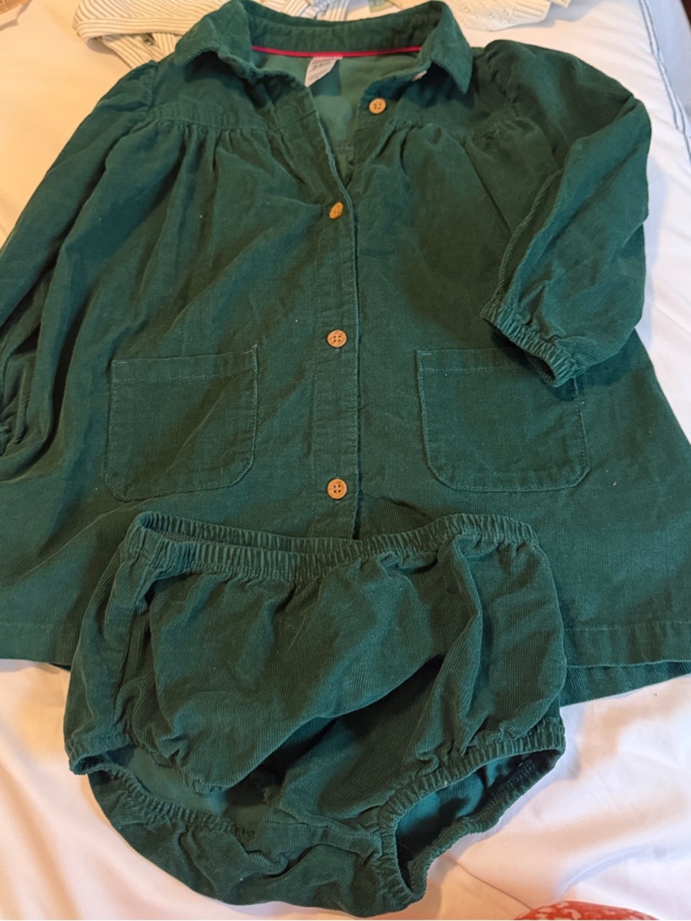Carter's Emerald Green Corduroy Two-Piece dress set